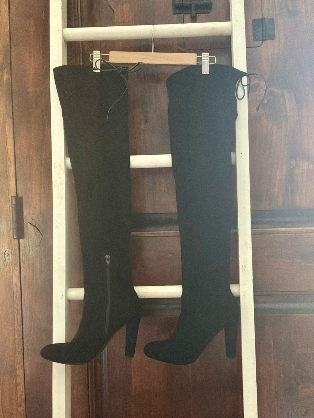 Women's Over-the-Knee Black Suede High Heel Boots